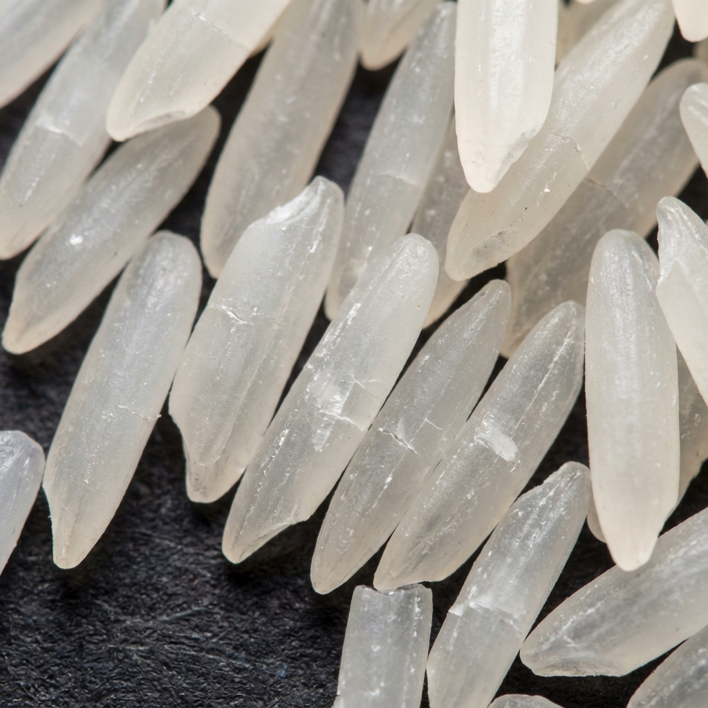 Gạo và nước trong nồi trước khi nấu