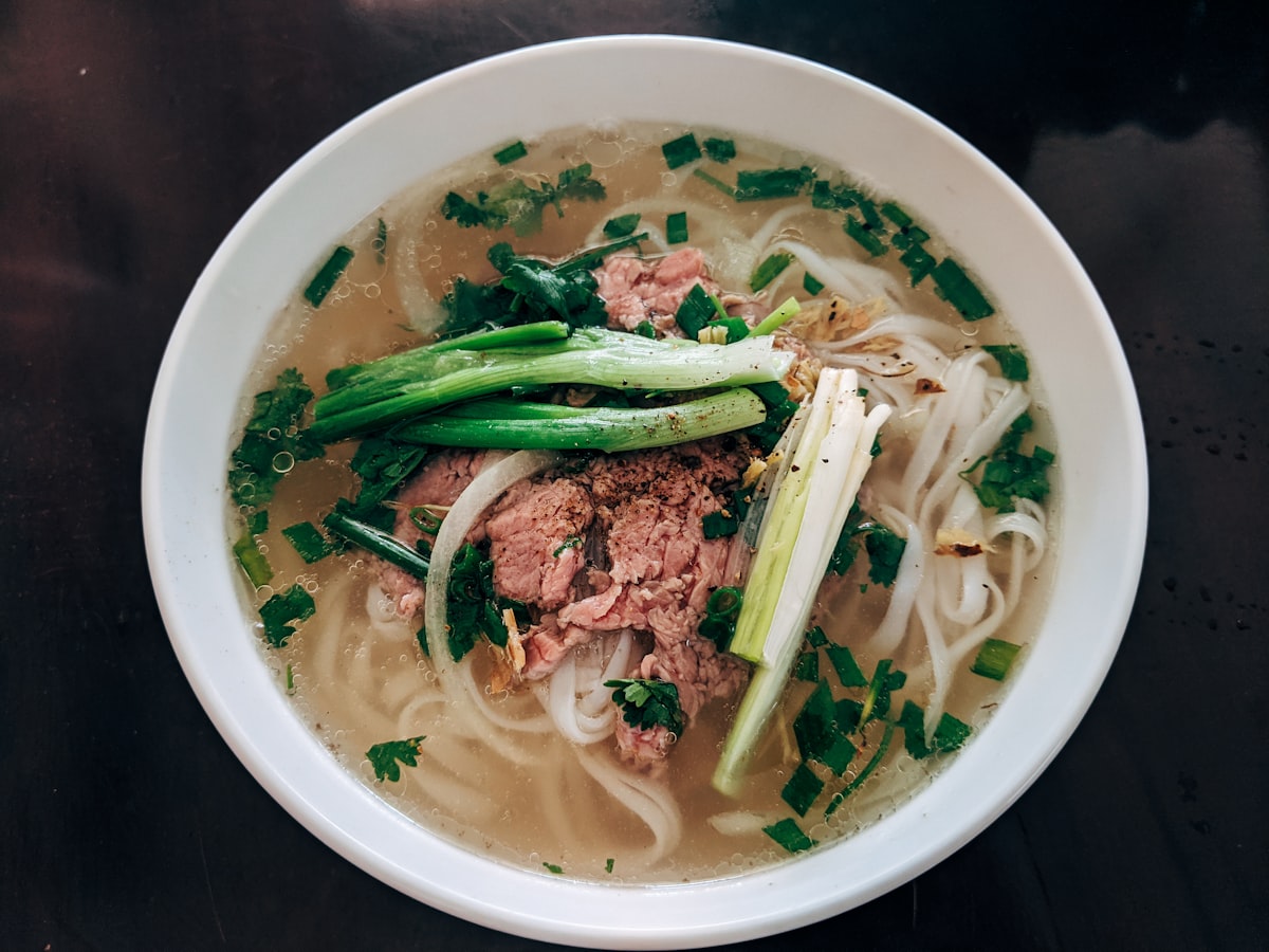 Traditional Vietnamese Pho Bo soup